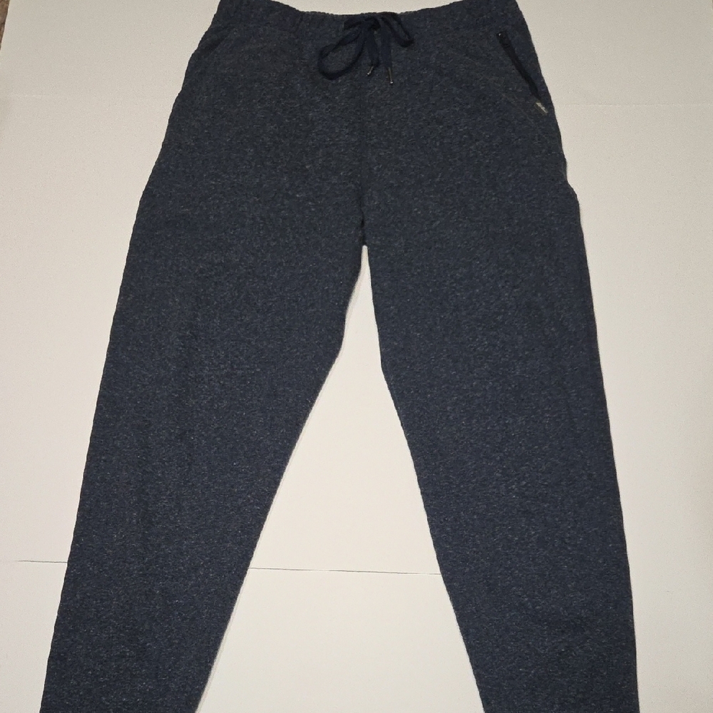 Eddie Bauer Men's Med Textured‎ Dark Blue Joggers With Zipper